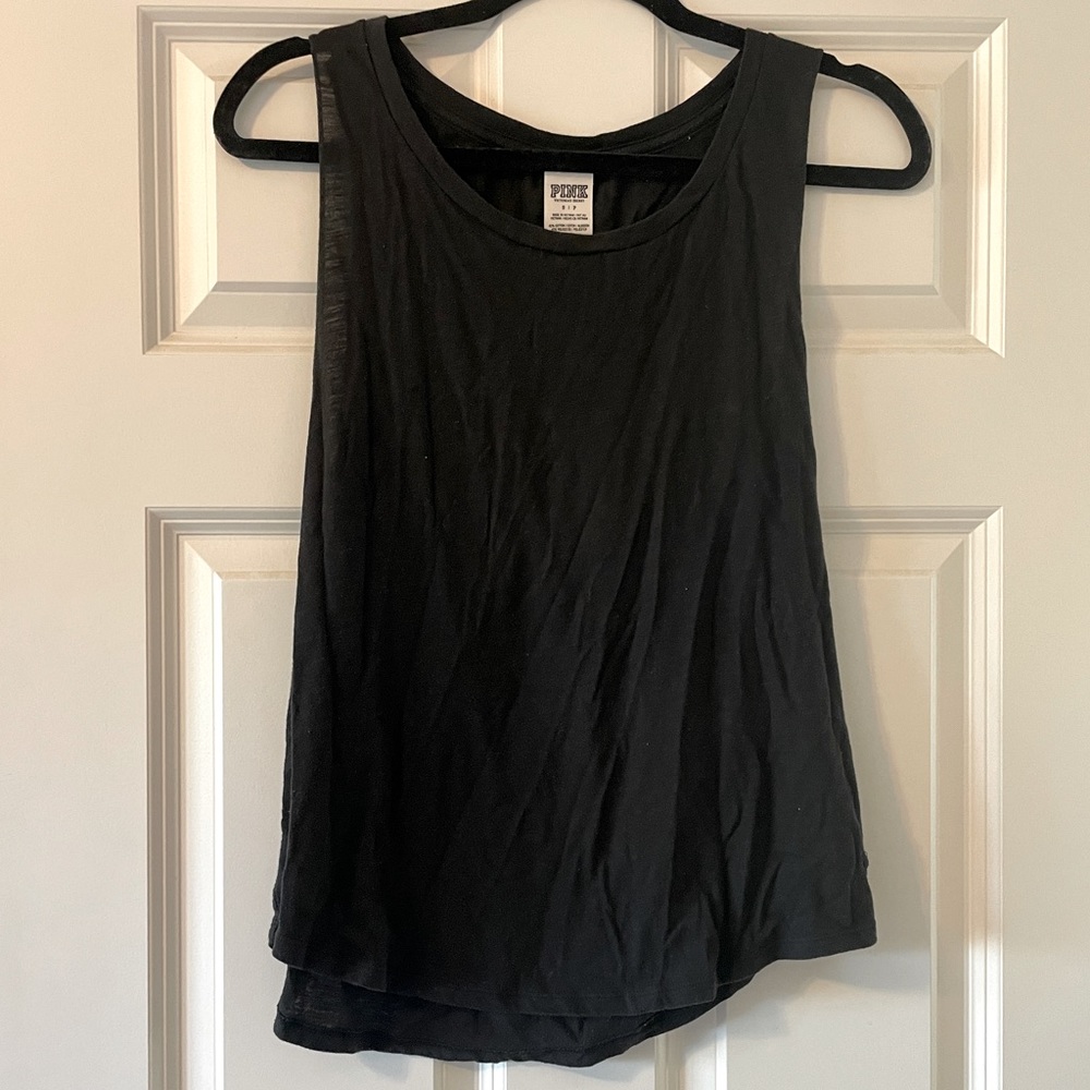 Victoria’s Secret PINK black muscle tank top